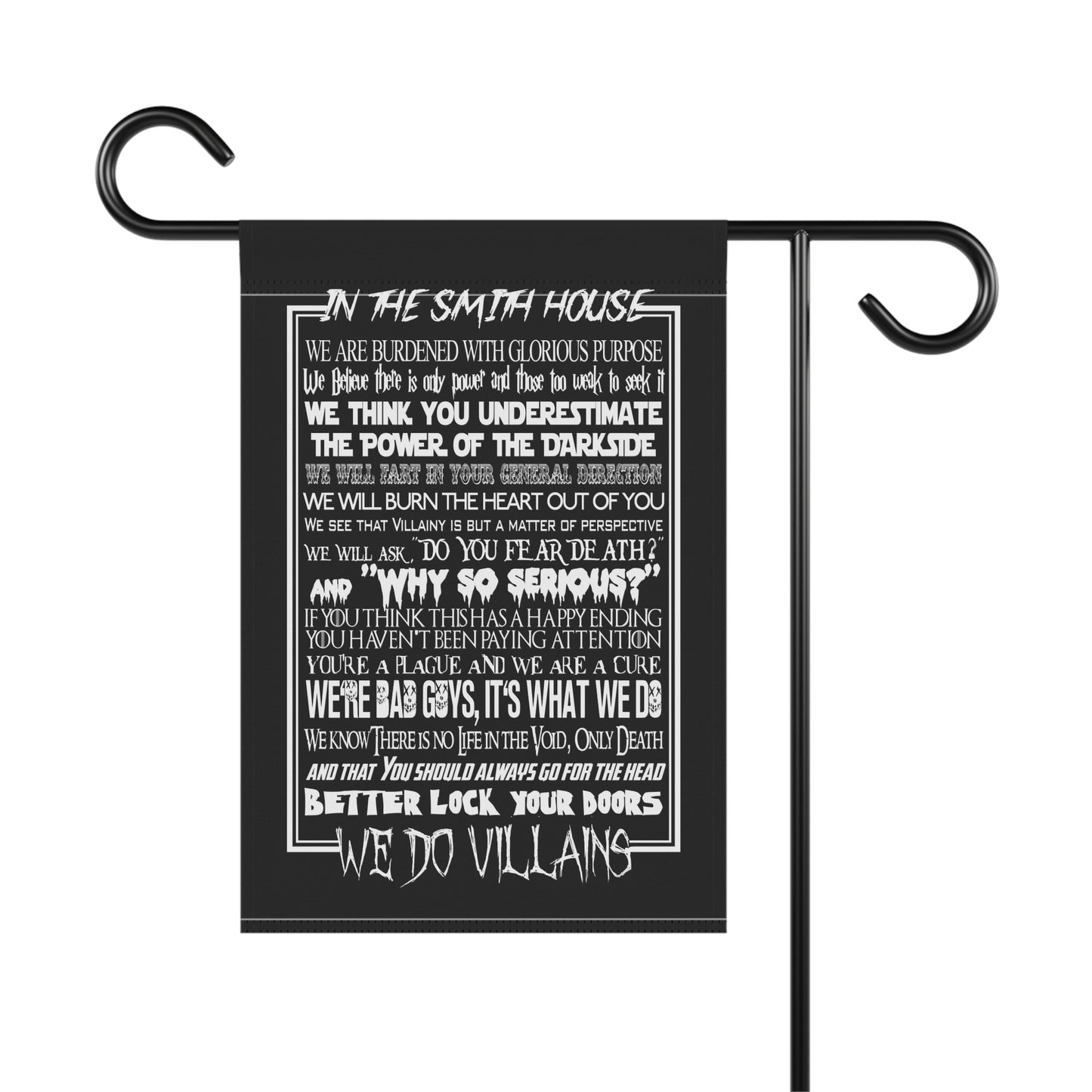 We Do Villians Personalized Family Garden Porch Flags