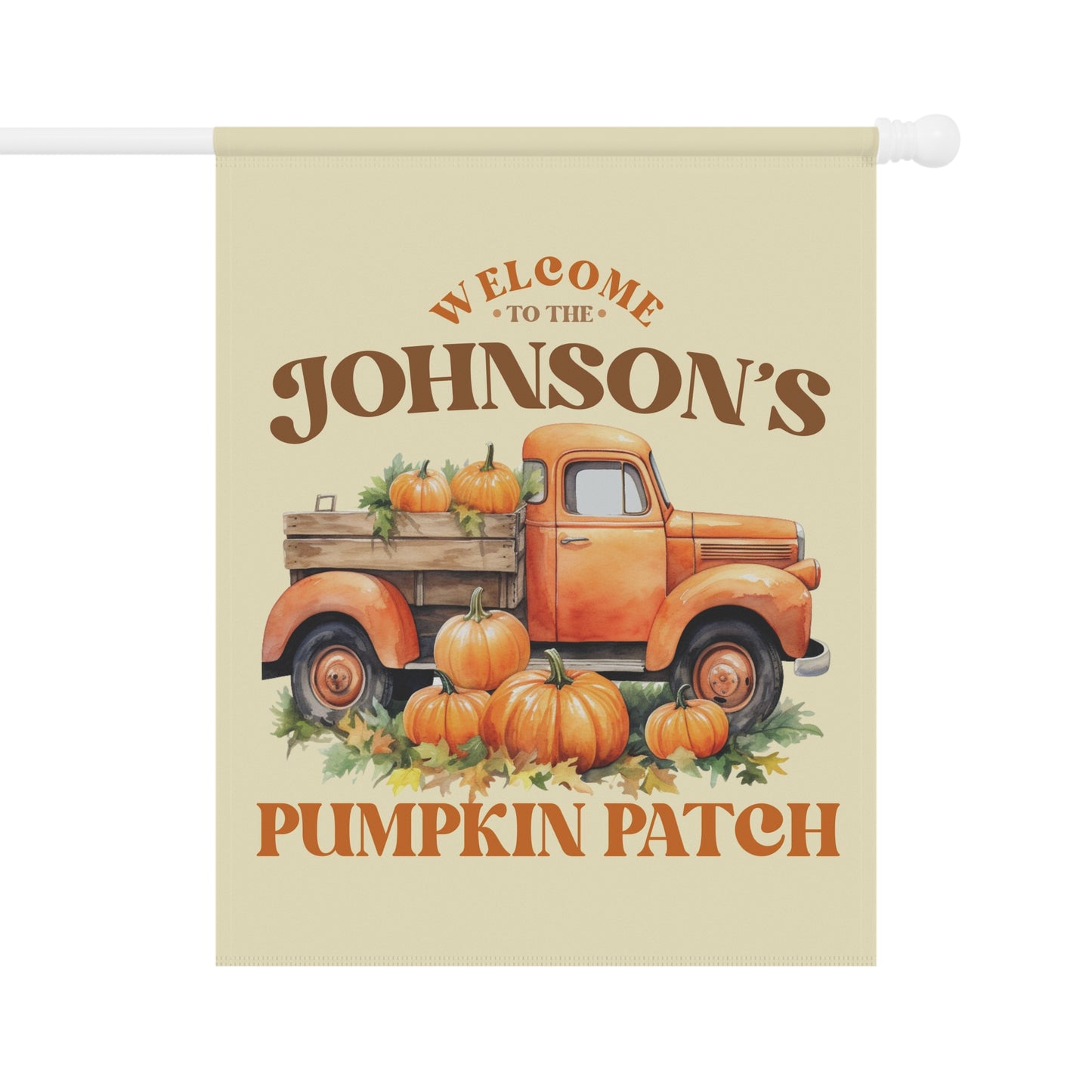Welcome to the Pumpkin Patch Personalized Autumn Fall Family Garden Porch Flag