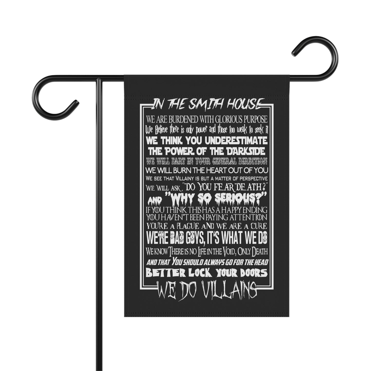 We Do Villians Personalized Family Garden Porch Flags