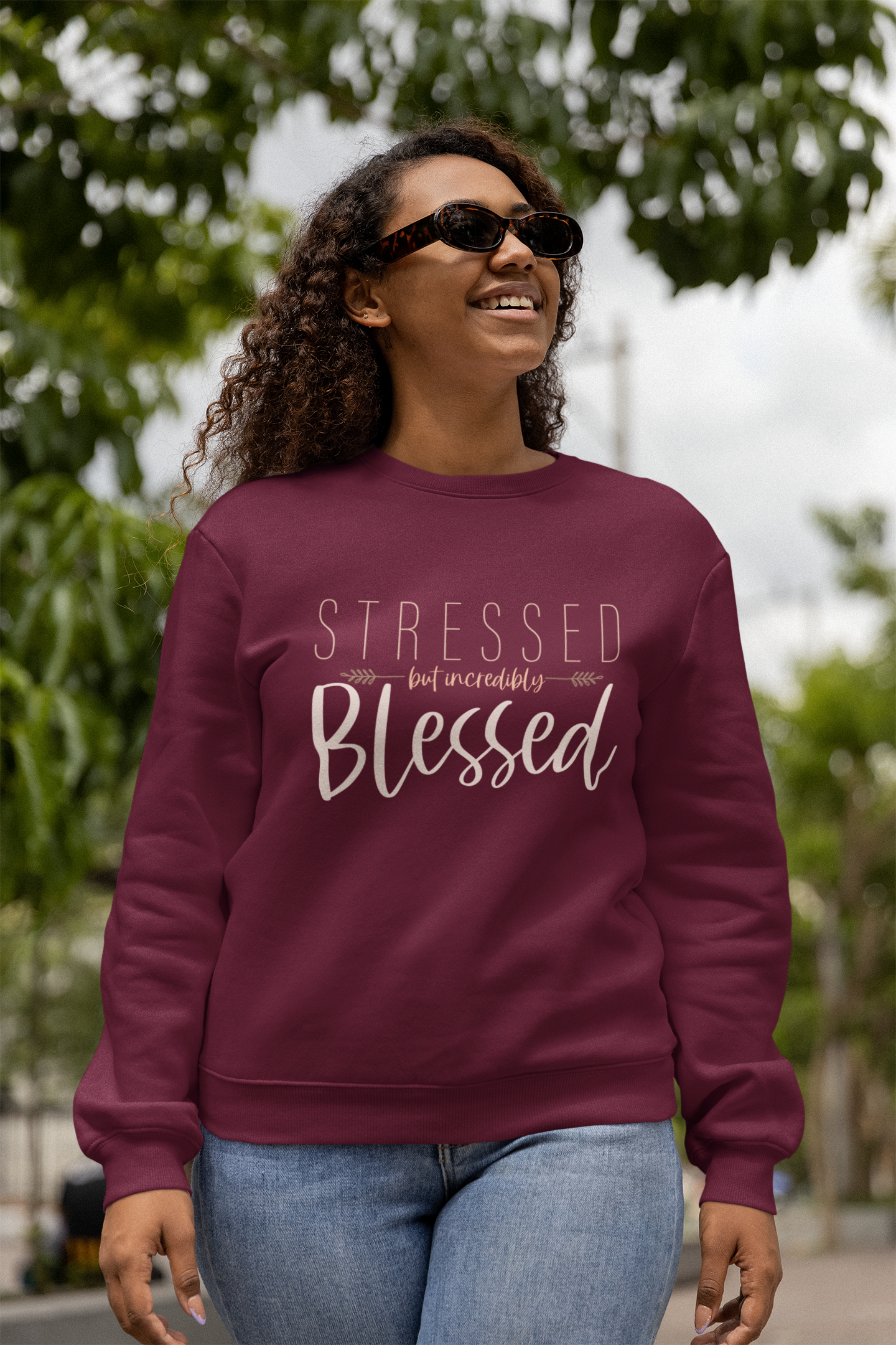 Funny Thanksgiving Sweatshirt, Stressed but Incredibly Blessed