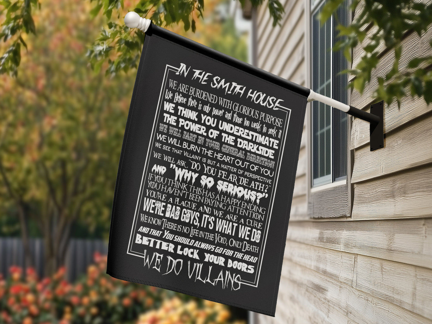 We Do Villians Personalized Family Garden Porch Flags