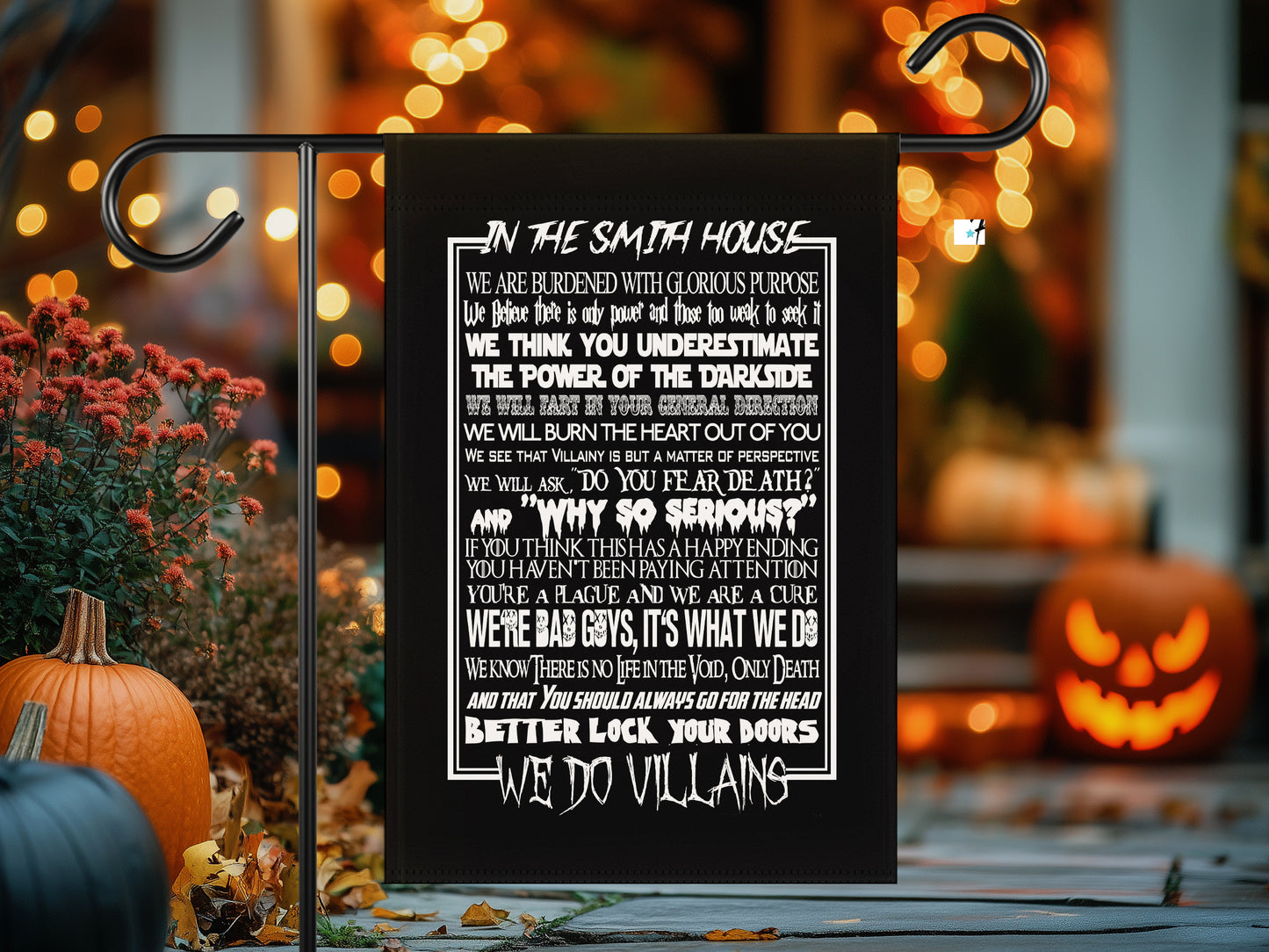 We Do Villians Personalized Family Garden Porch Flags