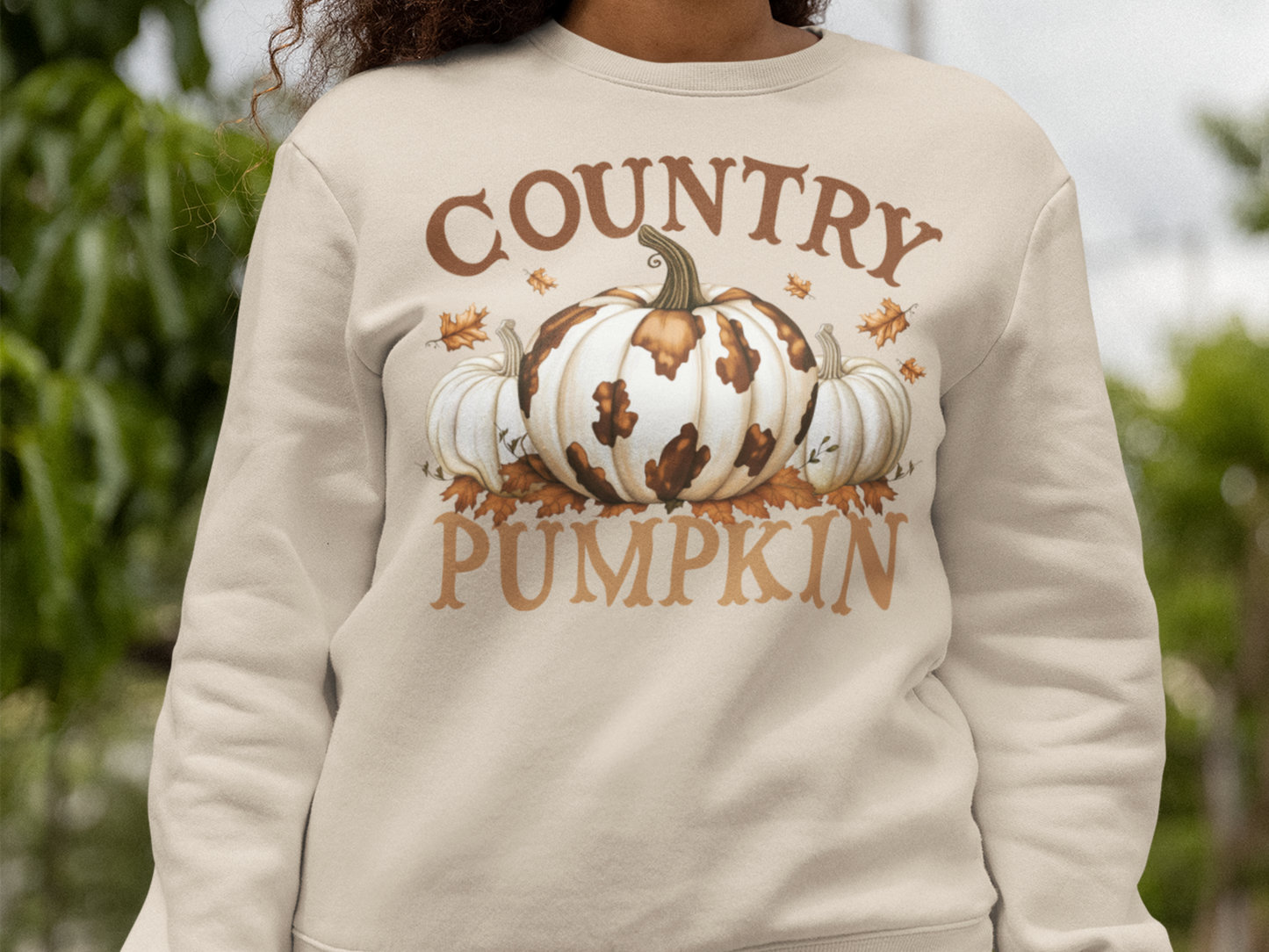 Womens Fall Sweatshirt Country Pumpkin