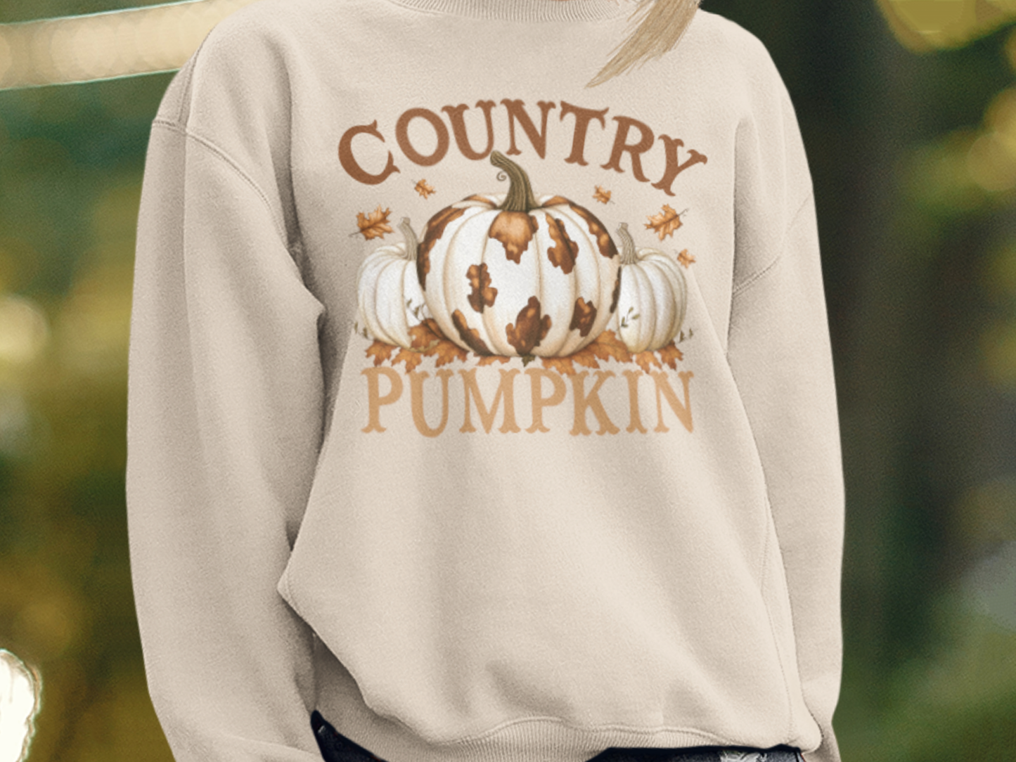 Womens Fall Sweatshirt Country Pumpkin