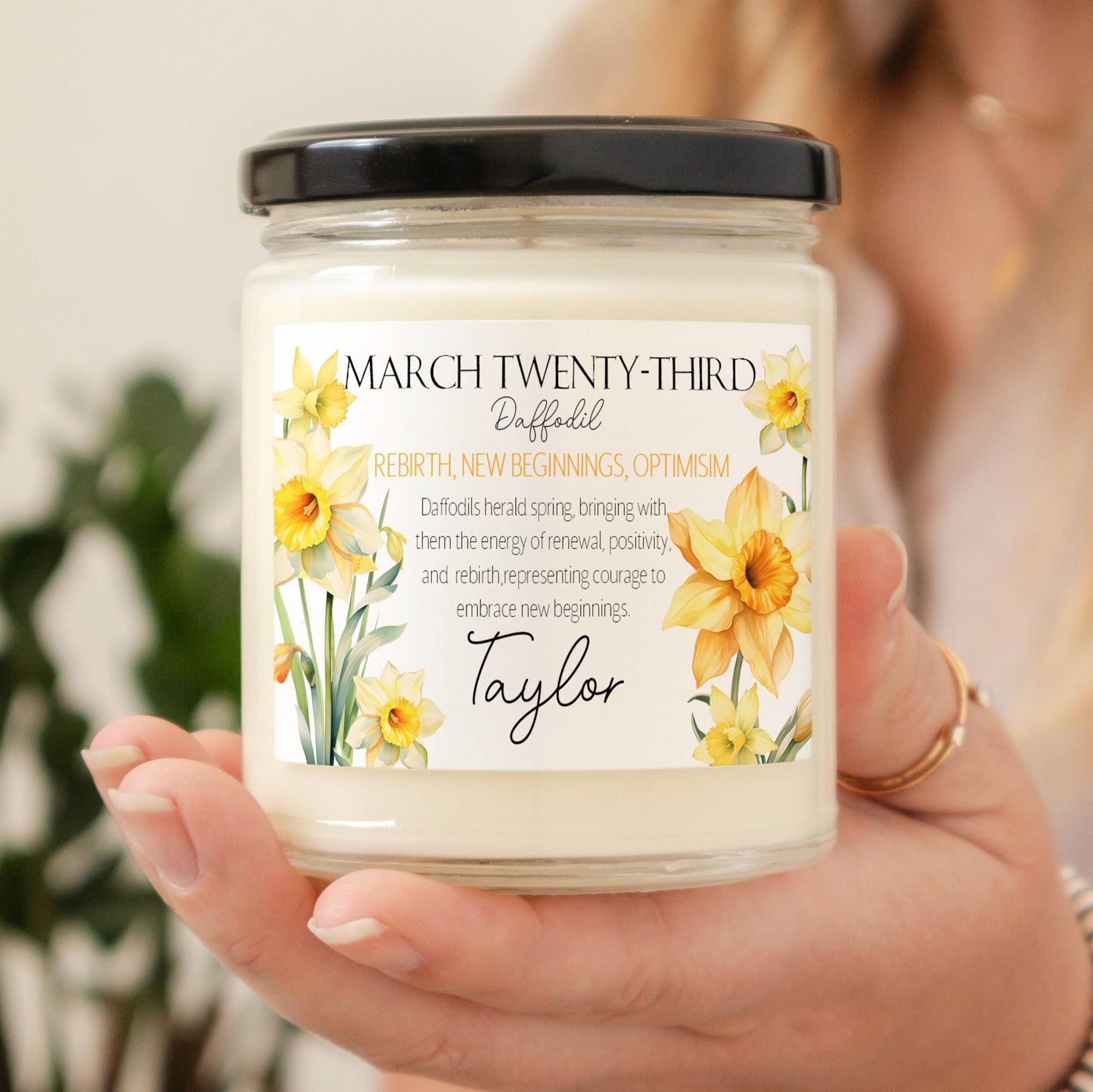 Birthdate Candle, Personalized Birth Flower Candle Gifts