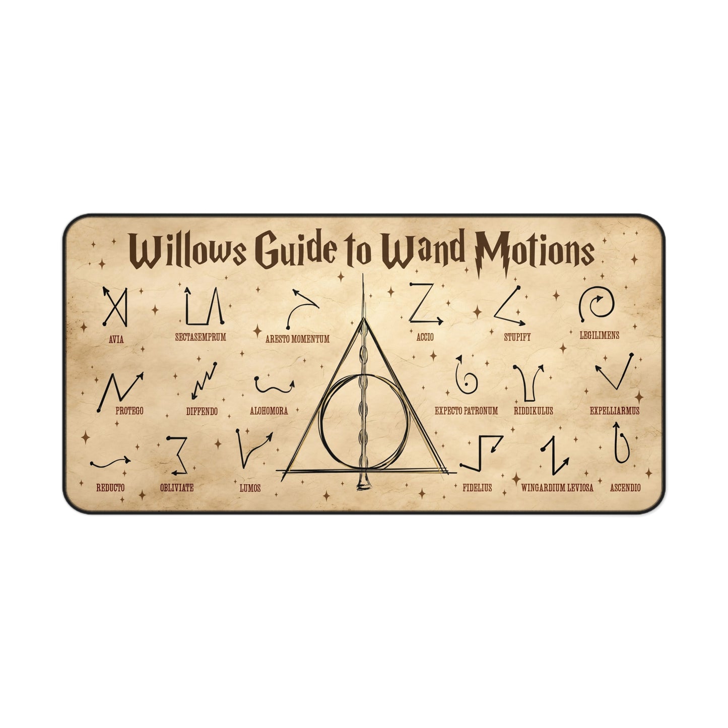 Personalized Wizards Spells Desk Mat,  Wizarding Gamer, Work or Home Office Desktop Mouse Pad , Magic Desk Pad