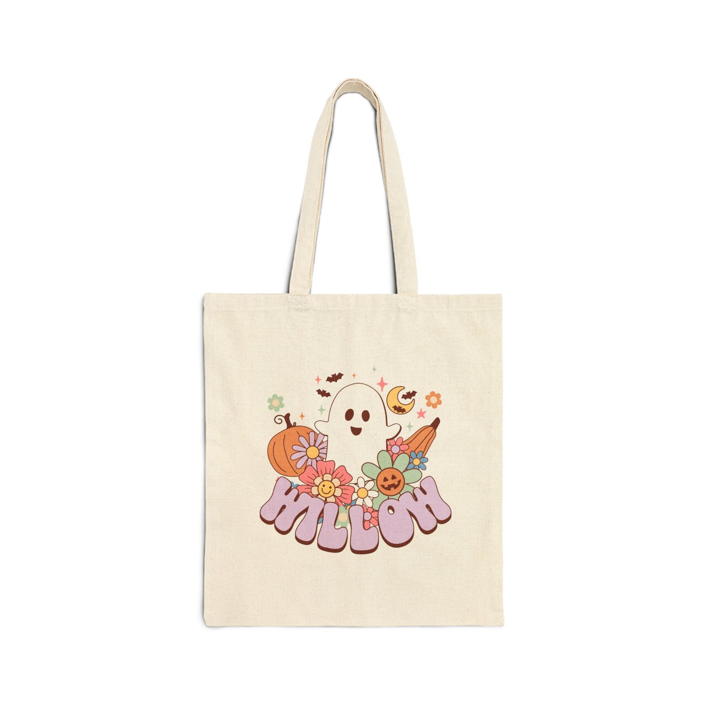 Personalized Halloween Trick or Treat Candy Tote Bag, Spooky Cute Ghost