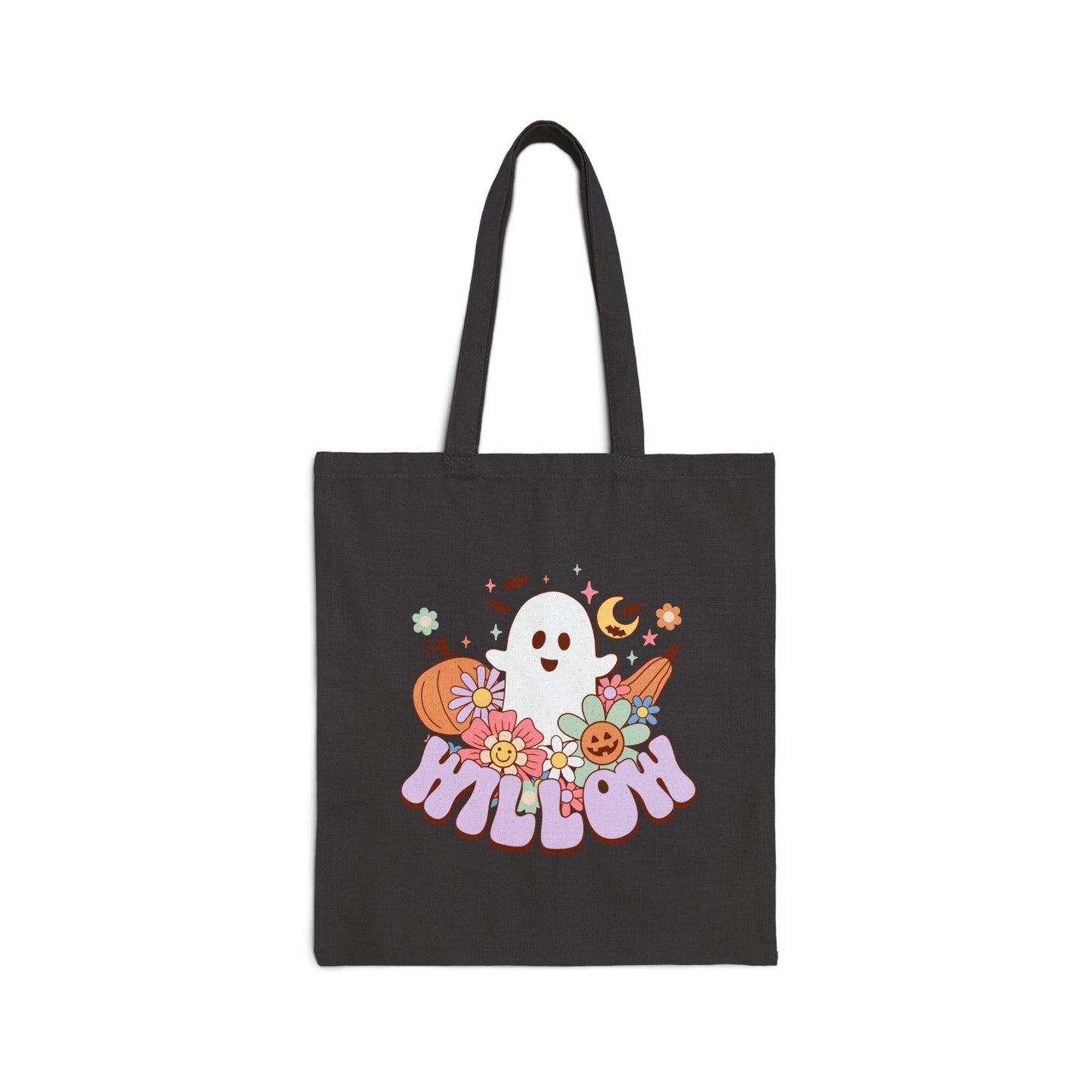 Personalized Halloween Trick or Treat Candy Tote Bag, Spooky Cute Ghost