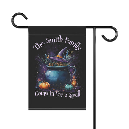 Stay a Spell Personalized Halloween Garden Flag