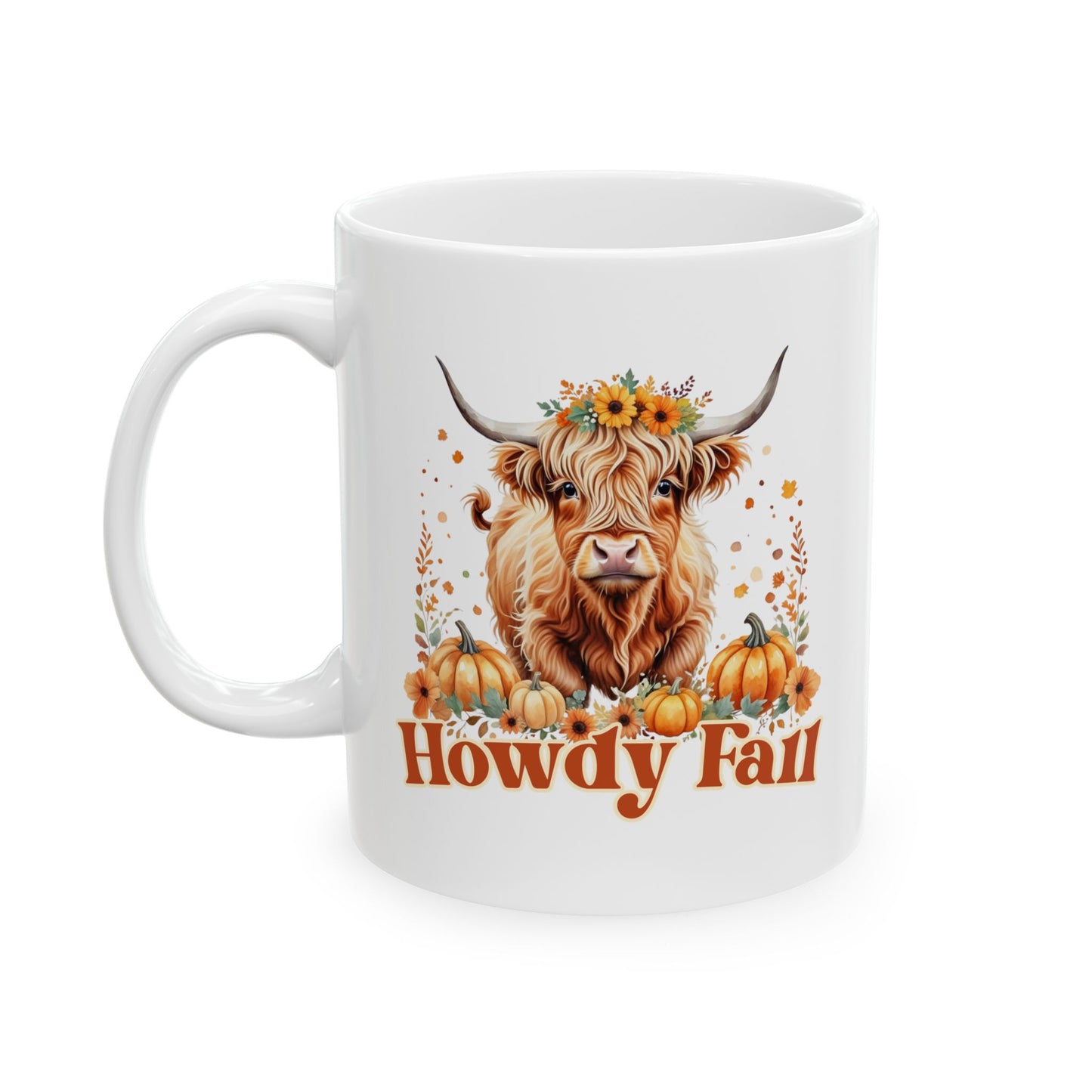 Howdy Fall Coffee Mug, Highland Cow Coffee Cup