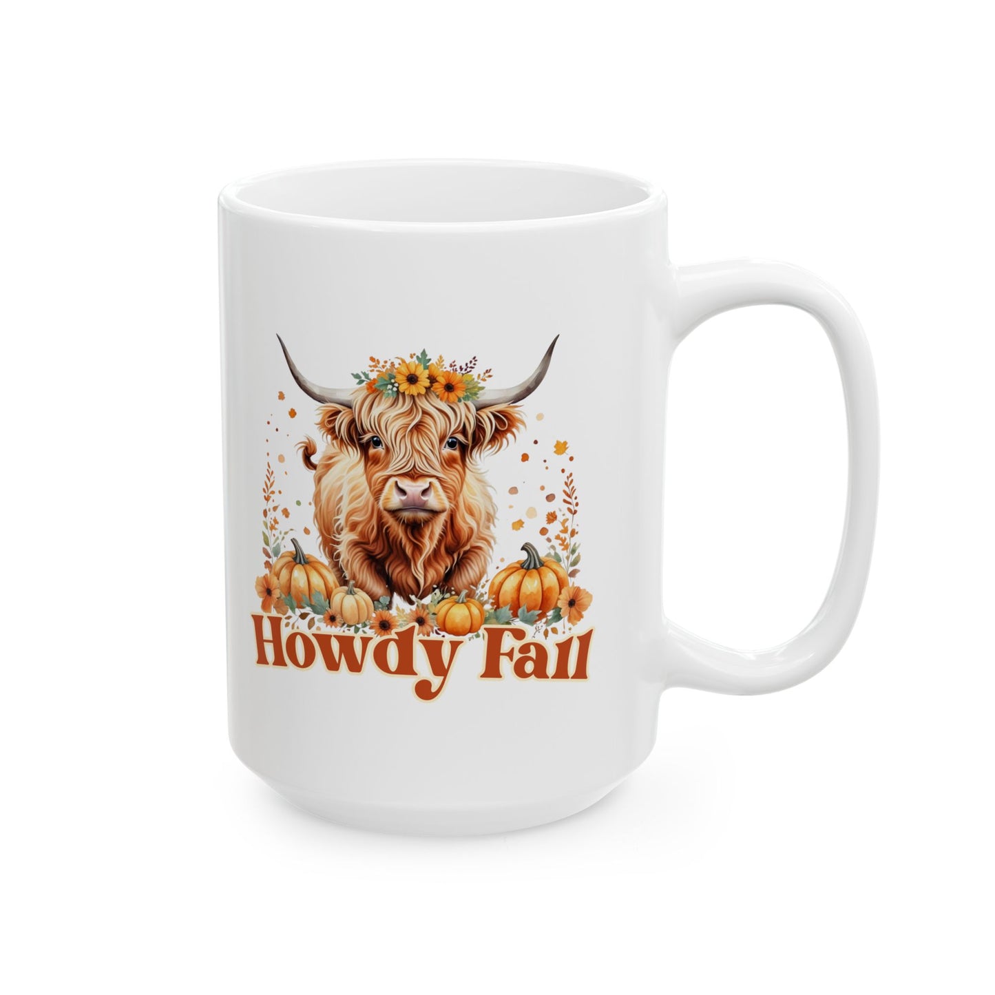 Howdy Fall Coffee Mug, Highland Cow Coffee Cup