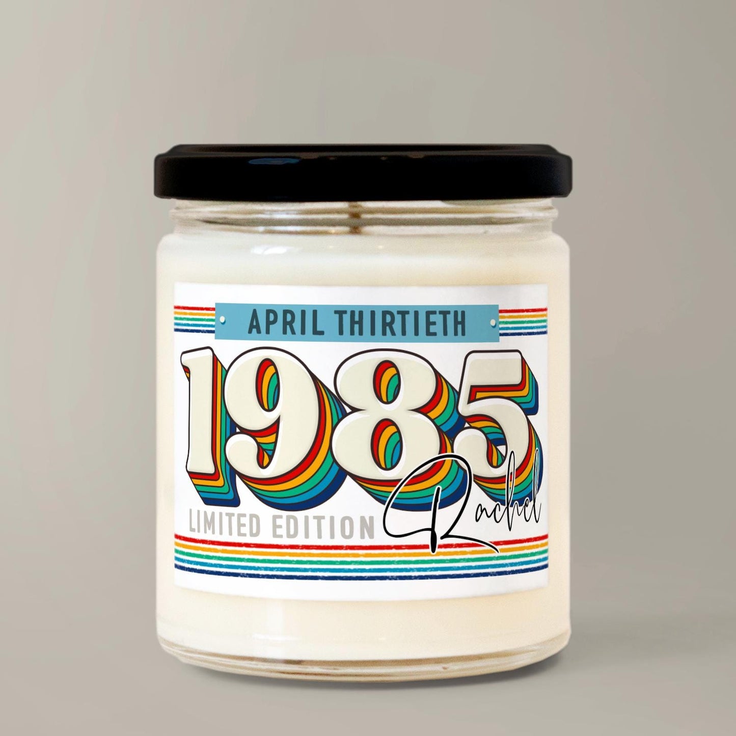 Custom Birthdate Birth Year Candle , Personalized Candle