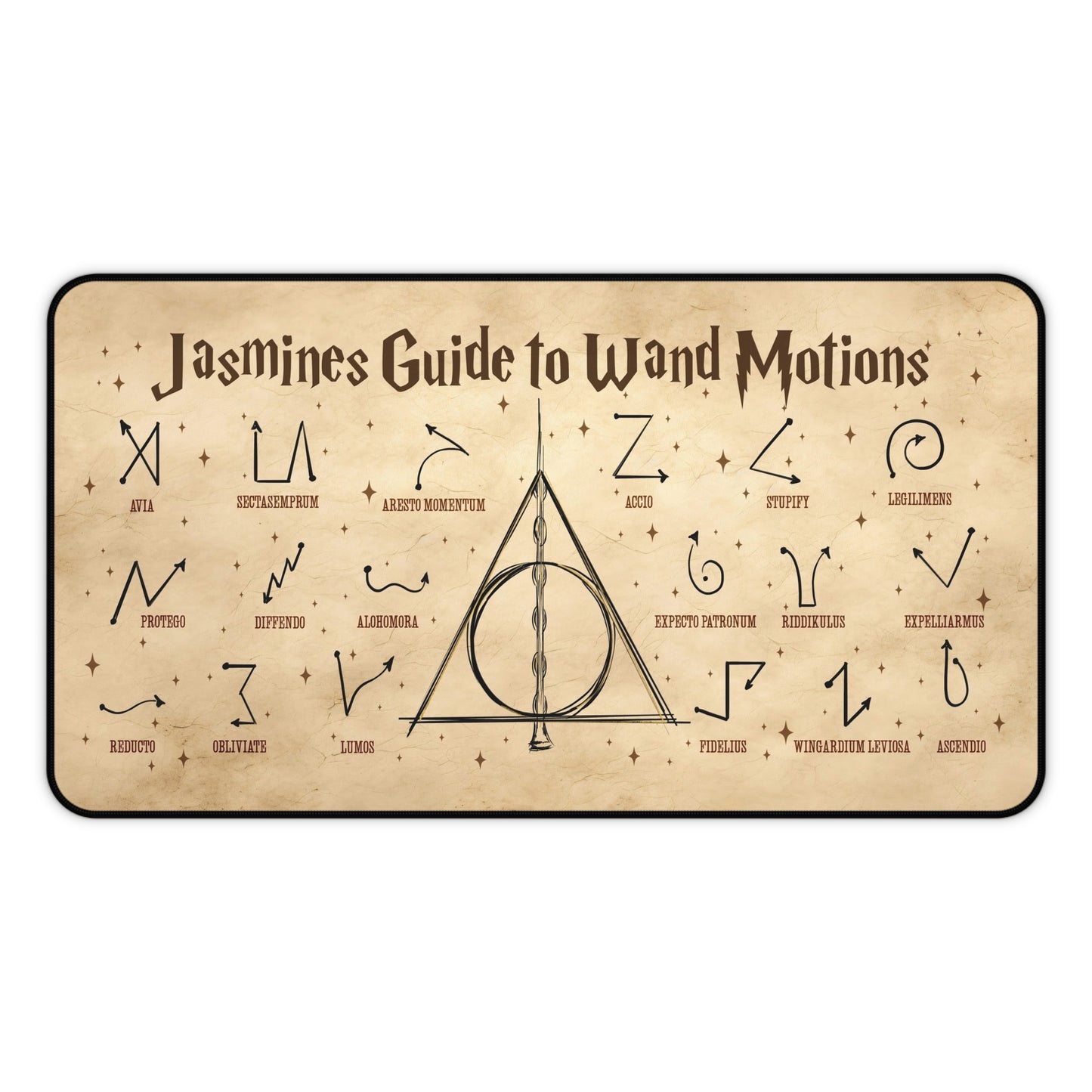 Personalized Wizards Spells Desk Mat,  Wizarding Gamer, Work or Home Office Desktop Mouse Pad , Magic Desk Pad