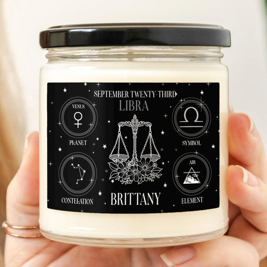 Personalized Birthdate Candle, Zodiac Sign Candle