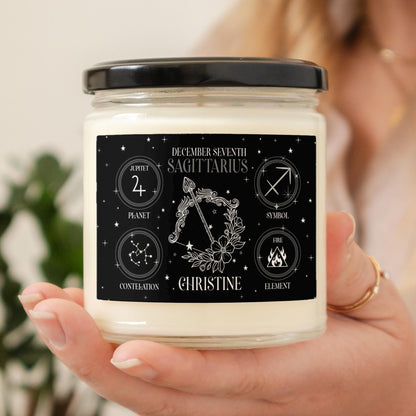 Personalized Birthdate Candle, Zodiac Sign Candle