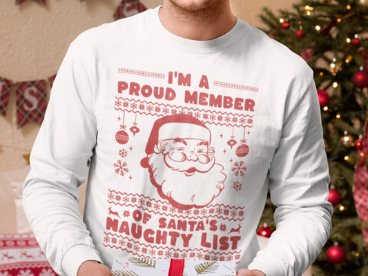 Santas Naughty Club Member Long Sleeve T-Shirt