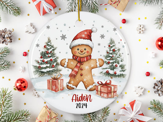 Custom Personalized Christmas Ornament, Gingerbread