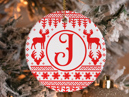 Custom Family Initials Christmas Ornament