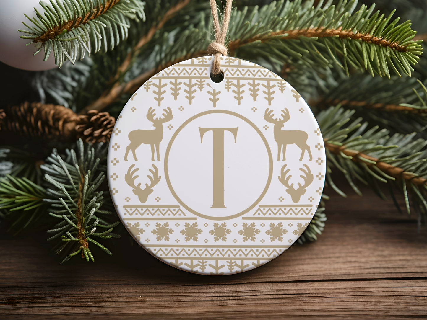 Custom Family Initials Christmas Ornament